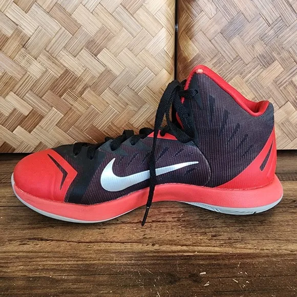 Nike Lunar Hyperquickness Shoes Men's Size 7.5 Red &amp; Black 652777 006 Basketball
