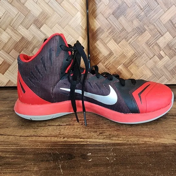 Nike Lunar Hyperquickness Shoes Men's Size 7.5 Red &amp; Black 652777 006 Basketball