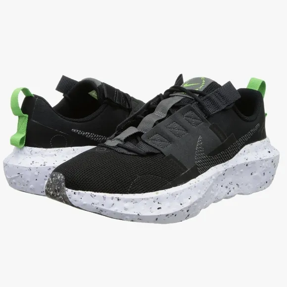 Nike Man's Crater Impact Shoes Black Iron Gray White Green Sizes 11.5