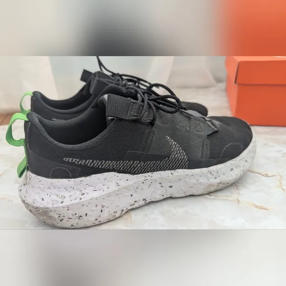 Nike Man's Crater Impact Shoes Black Iron Gray White Green Sizes 11.5