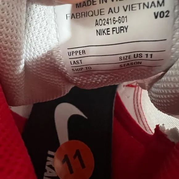Nike Mens Fury Wrestle Shoes University Red White Black AO2416-601