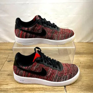 Nike Mens Red Black Air Force 1 Ultra Flyknit Mid Shoes 9