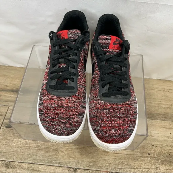 Nike Mens Red Black Air Force 1 Ultra Flyknit Mid Shoes 9