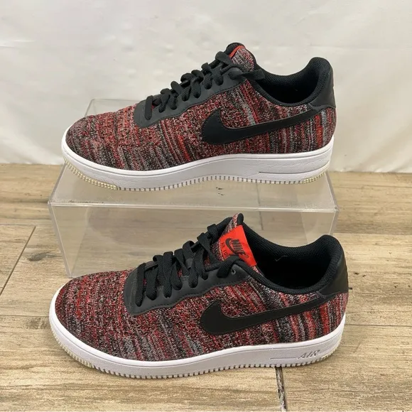 Nike Mens Red Black Air Force 1 Ultra Flyknit Mid Shoes 9