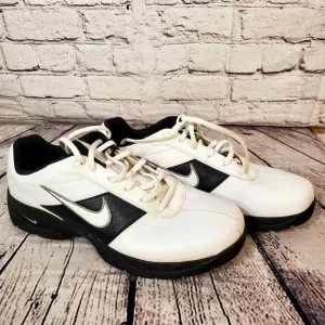 Nike Men's White Black Golf Shoes with Spikes Size 11W
