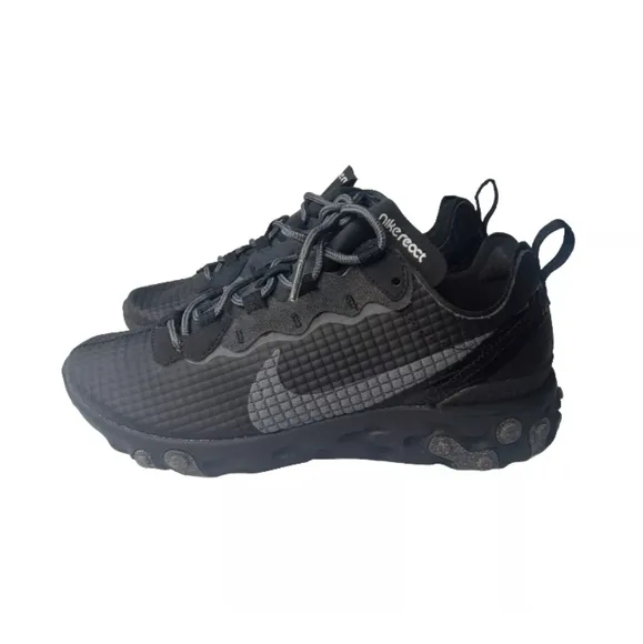 Nike React Element 55 shoes Men's Size 8 Grid Black Dark Grey CI3835-002