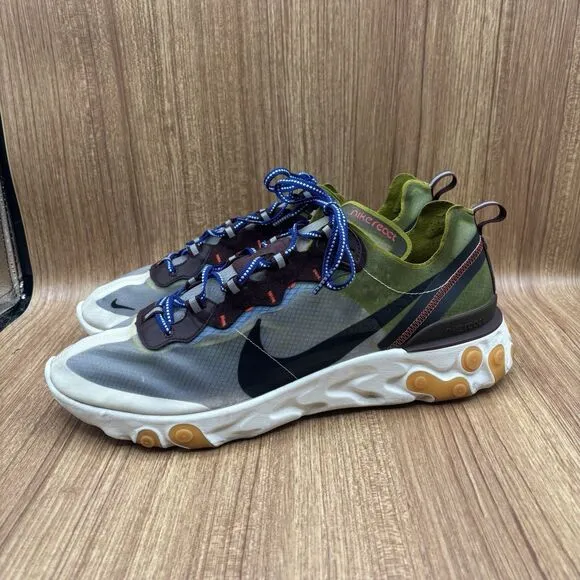 Nike React Element 87 Moss Green Black Mens Size 14 Shoes AQ1090-300