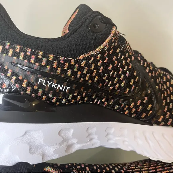 Nike React Infinity Run FK 3 Flyknit Shoes DH5392-002 Size 12.5 Black/Multicolor