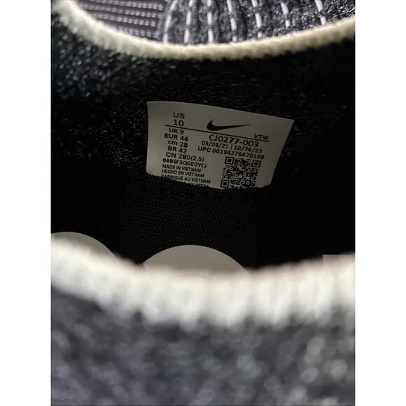 Nike React Phantom Run Flyknit 2 Black White Oreo Men's Size 10 Shoes CJ0277-003