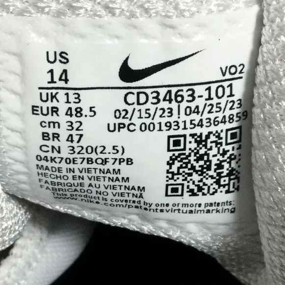 Nike Romaleos 4 IV Weightlifting Shoes White Black CD3463-101 Men's Size 14