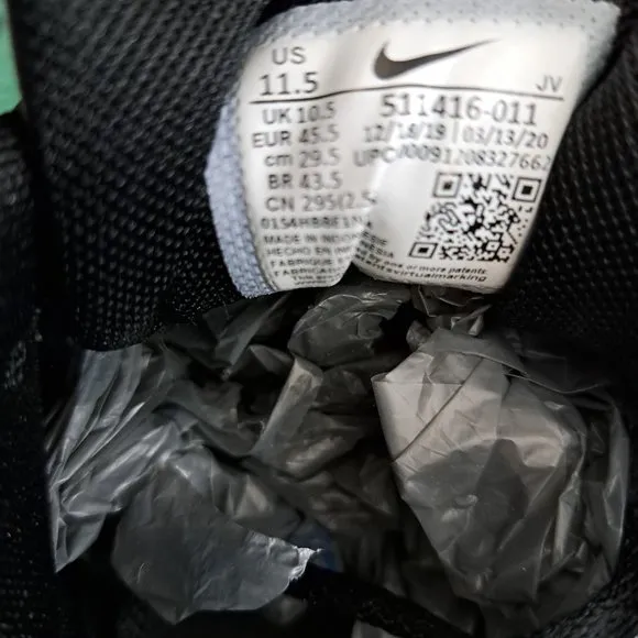 NIKE Shoes Mens Size 11.5 Black Gray Air Max Correlate 511416 011