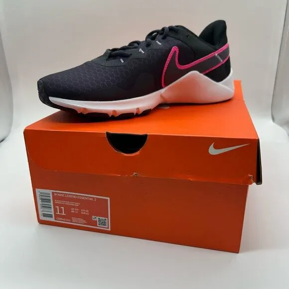 Nike Shoes Womens 11 Black Hyper Pink Cave Purple Legend Essential 2 Shoes NEW