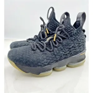 Nike Shoes Youth Size 5Y Lebron XV Black Metallic Gold GS 922811-006