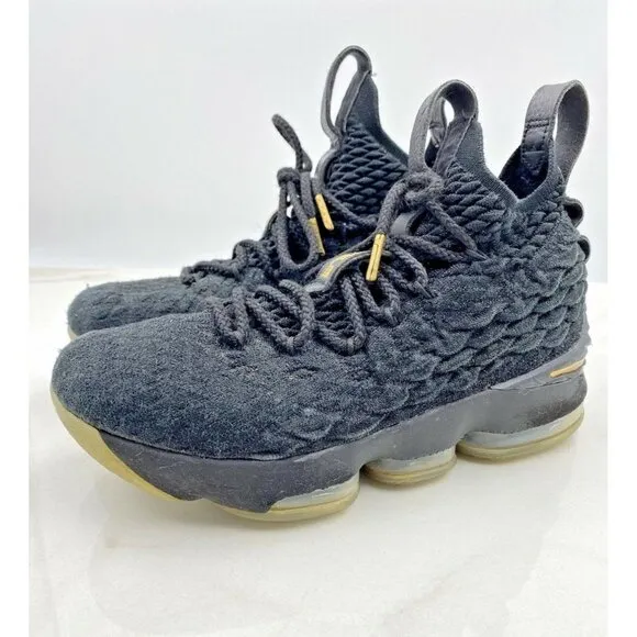 Nike Shoes Youth Size 5Y Lebron XV Black Metallic Gold GS 922811-006