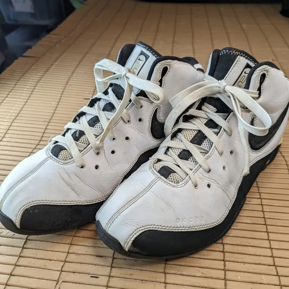 Nike SHOX Zoom Air Elite Basketball Shoes Mens 10.5 White Black Flight 324826 10