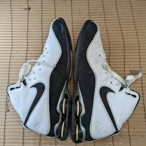 Nike SHOX Zoom Air Elite Basketball Shoes Mens 10.5 White Black Flight 324826 10