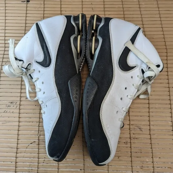 Nike SHOX Zoom Air Elite Basketball Shoes Mens 10.5 White Black Flight 324826 10