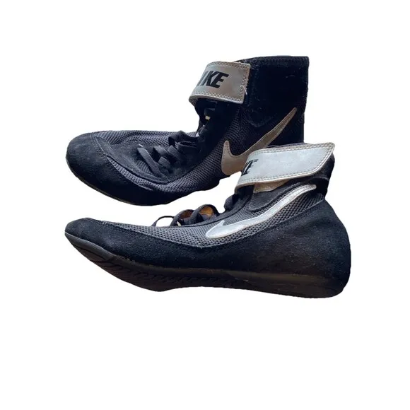 Nike Speedweep VII Wrestling Shoes, 366683-004, Black/Silver, Men's Size 8