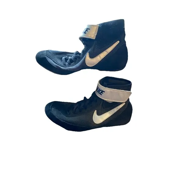 Nike Speedweep VII Wrestling Shoes, 366683-004, Black/Silver, Men's Size 8