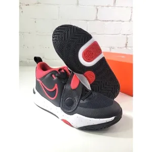 Nike Team Hustle D 11 (GS) Basketball Shoes Black Red 5 Youth