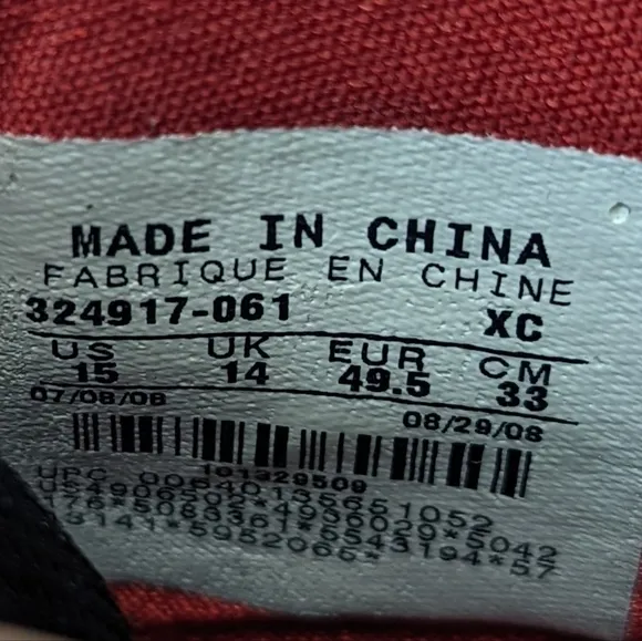 Nike Zoom Flight Dunk Hoop Basketball Men's Shoes. 324917-061 Size 15 Rare Red B