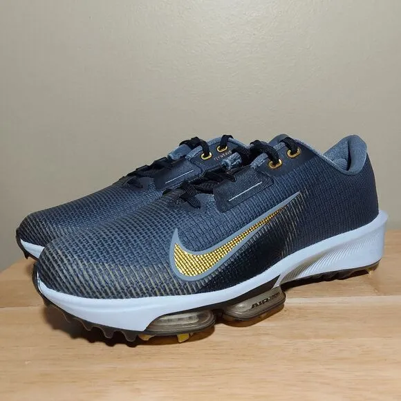Nike Zoom Infinity Tour 2 Golf Shoes Black Gold Grey FD0217-003 Men's Size 10.5