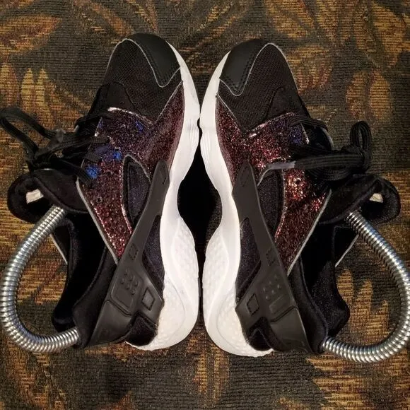 Nike Huarache Black Glitter Shoes