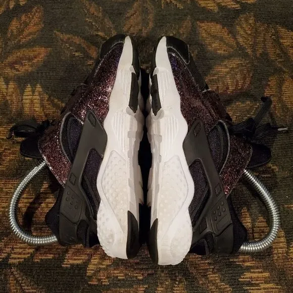 Nike Huarache Black Glitter Shoes