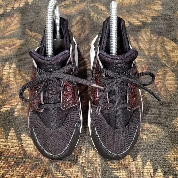 Nike Huarache Black Glitter Shoes