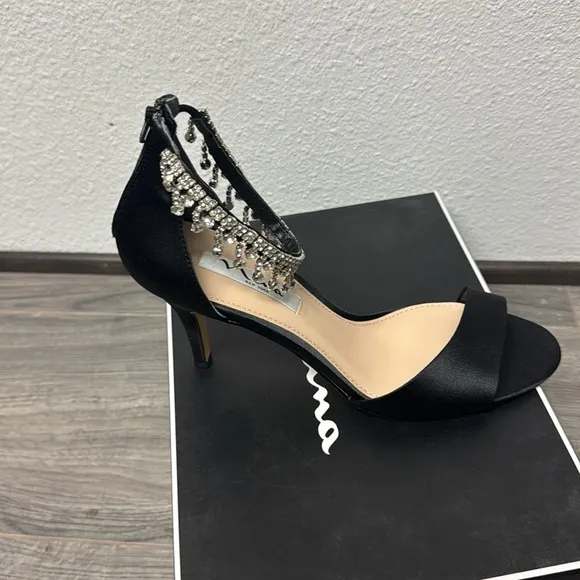 Nina Black Embellished Women's Heels **
