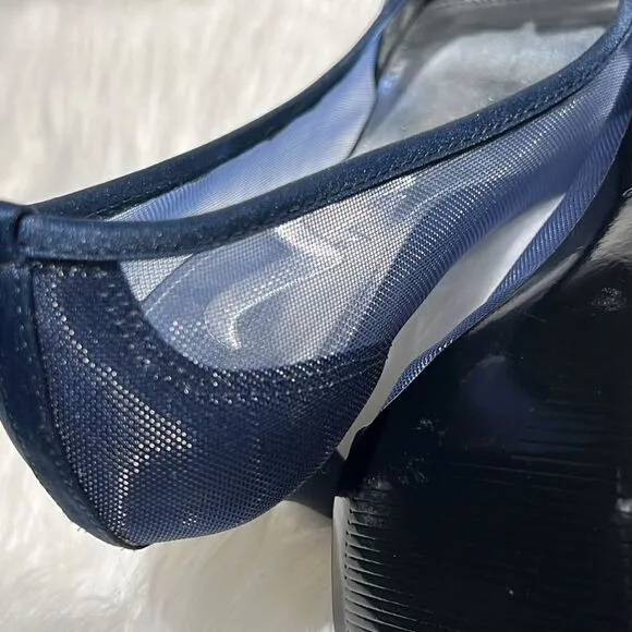 Nina raizel Navy Blue Sheer Ruffled pumps Size 6M.  B78