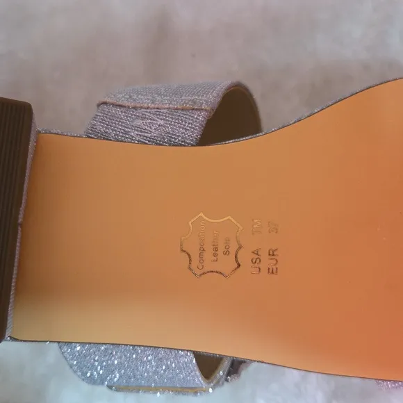 Nina Shavone True Silver Crystal Luna Shine Sandals 7M NWT