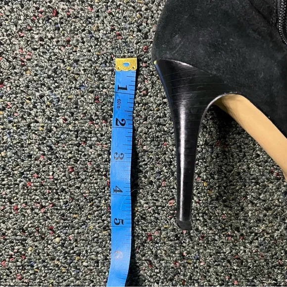 NINE WEST Black Platform Suede Stiletto Knee-Length Tall Leather Boots Shoes 7.5