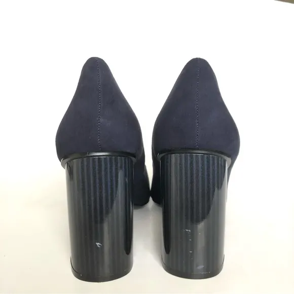 NINE WEST Navy Blue Faux Suede Camanda Heeled Pumps Heels Women’s Size 10