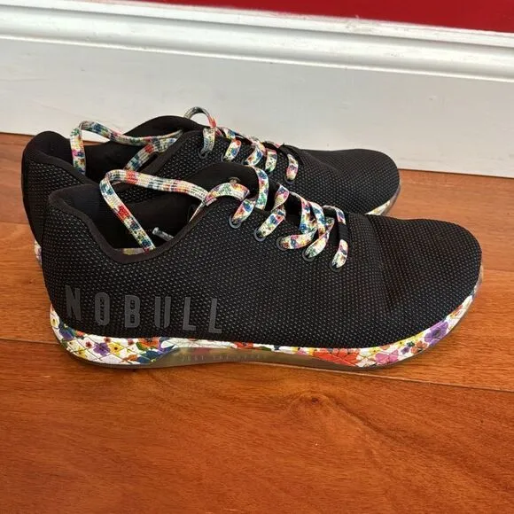NOBULL Outwork Black/Floral Daisy Superfabric Trainer Shoes W Sz 13.5 M 12