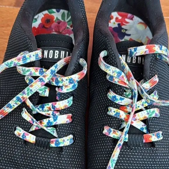 NOBULL Outwork Black/Floral Daisy Superfabric Trainer Shoes W Sz 13.5 M 12