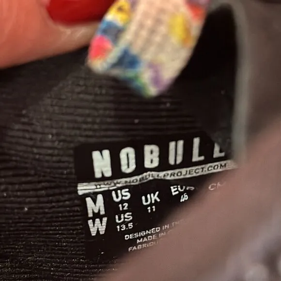 NOBULL Outwork Black/Floral Daisy Superfabric Trainer Shoes W Sz 13.5 M 12