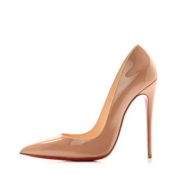 Nude Christian Louboutin Stiletto Heels, Box and Dust Bag
