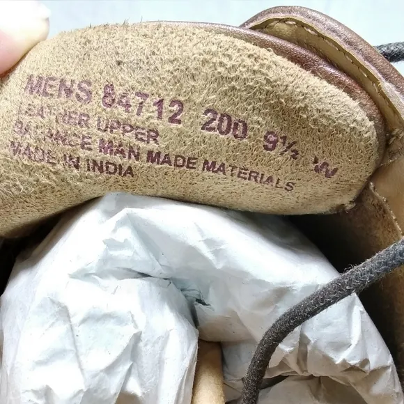 Nunn Bush SPARTA Brown Leather SHOES Mens Size 9.5W Dress Cap Toe Oxford Lace Up