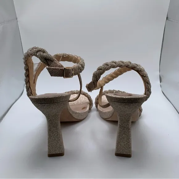 NWB Badgley Mischka Women's Fennel Braided Gold Dress Sandals size 9  party 1971