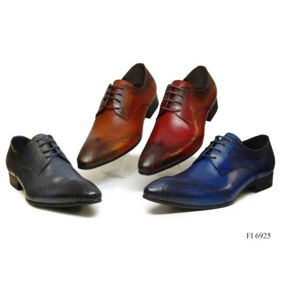 NWB Encore Fiesso blue Leather authentic original dress Shoes Perforation FI6925