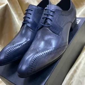 NWB Encore Fiesso GREY Leather authentic original dress Shoes Perforation FI6925
