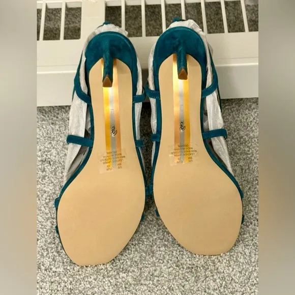 NWB Sam Edelman Delanie Indigo Leather Strappy Heels Size 9