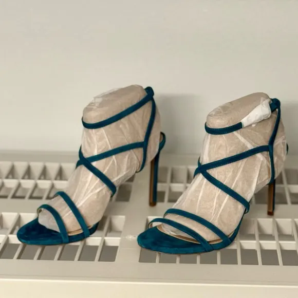 NWB Sam Edelman Delanie Indigo Leather Strappy Heels Size 9