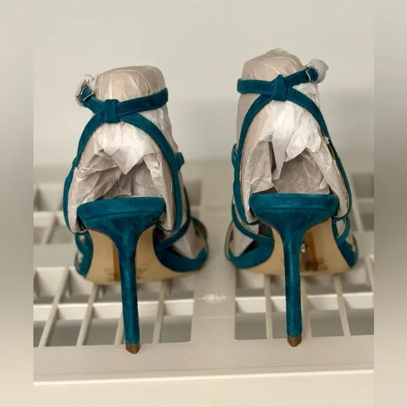 NWB Sam Edelman Delanie Indigo Leather Strappy Heels Size 9