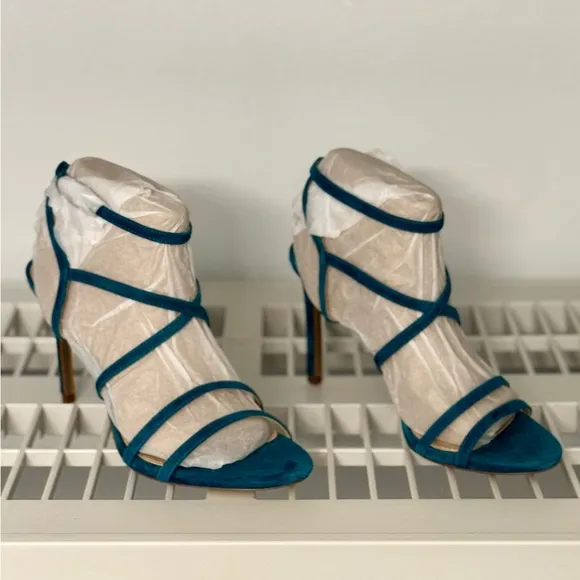NWB Sam Edelman Delanie Indigo Leather Strappy Heels Size 9