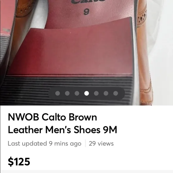 NWOB Calto Brown Leather Men’s Dress Shoes 9M