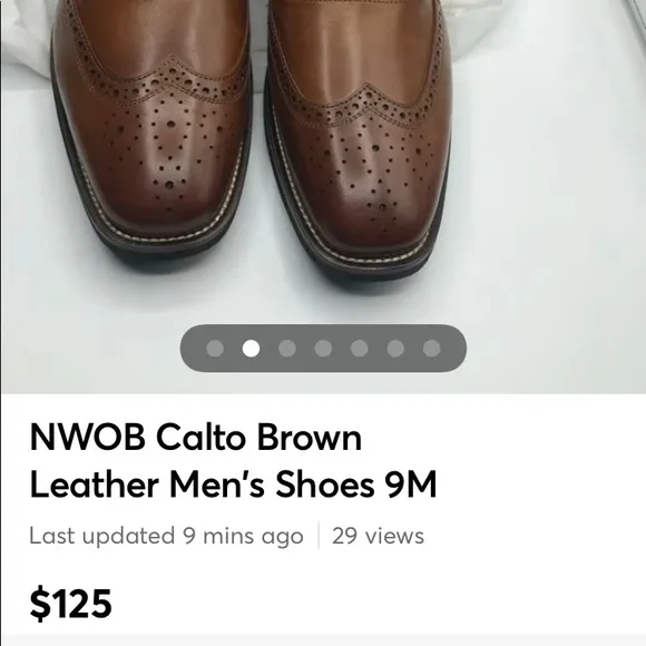 NWOB Calto Brown Leather Men’s Dress Shoes 9M