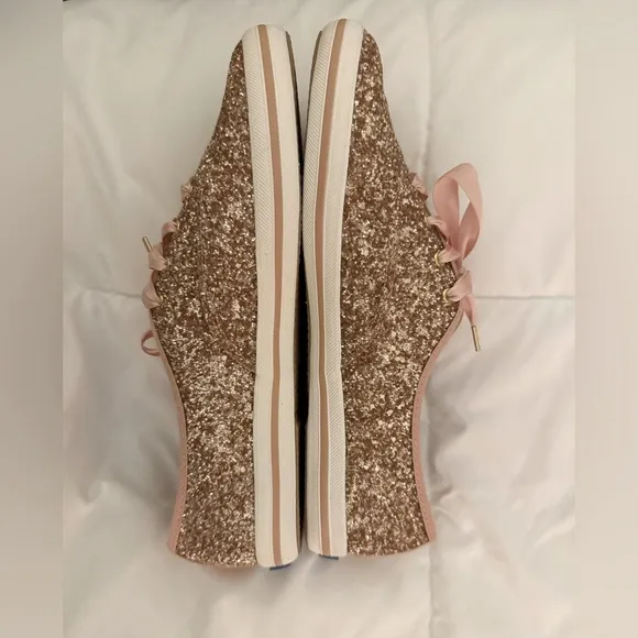 NWOB Kate Spade  x Keds Pink Glitter Shoes Size 10