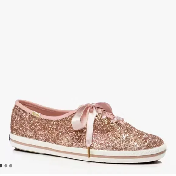 NWOB Kate Spade  x Keds Pink Glitter Shoes Size 10